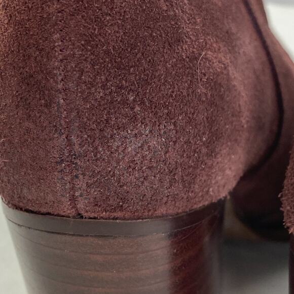 Splendid Lakota Suede Ankle Bootie Boots Wine 5.5 Block Heel Fall Chic Style - Picture 10 of 13
